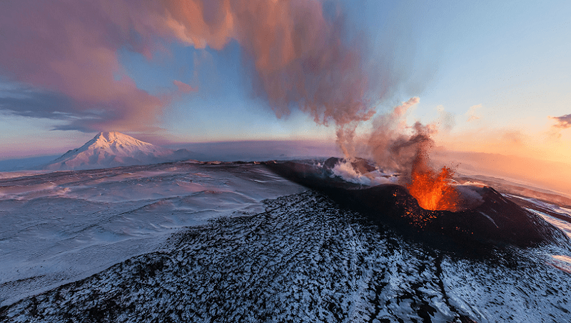 vista del volcán desde arriba